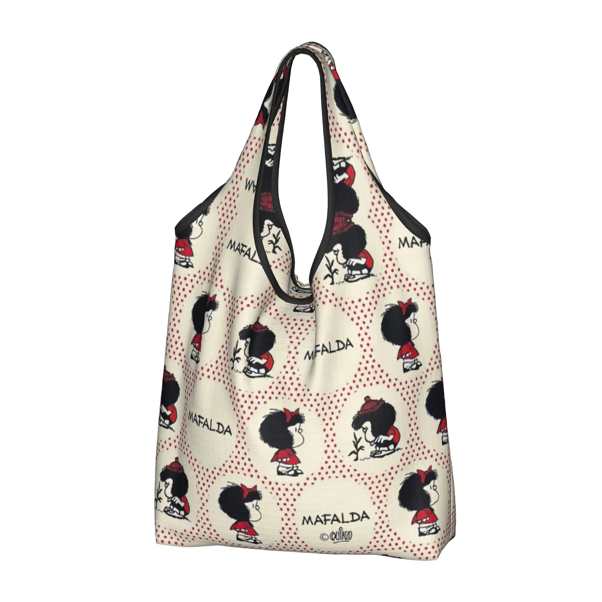 Mafalda Kawaii Vintage Quino Comic Cartoon Mang Anime  Groceries Tote Shopping Bags Women Kawaii  Shoulder Shopper Bags Handbags
