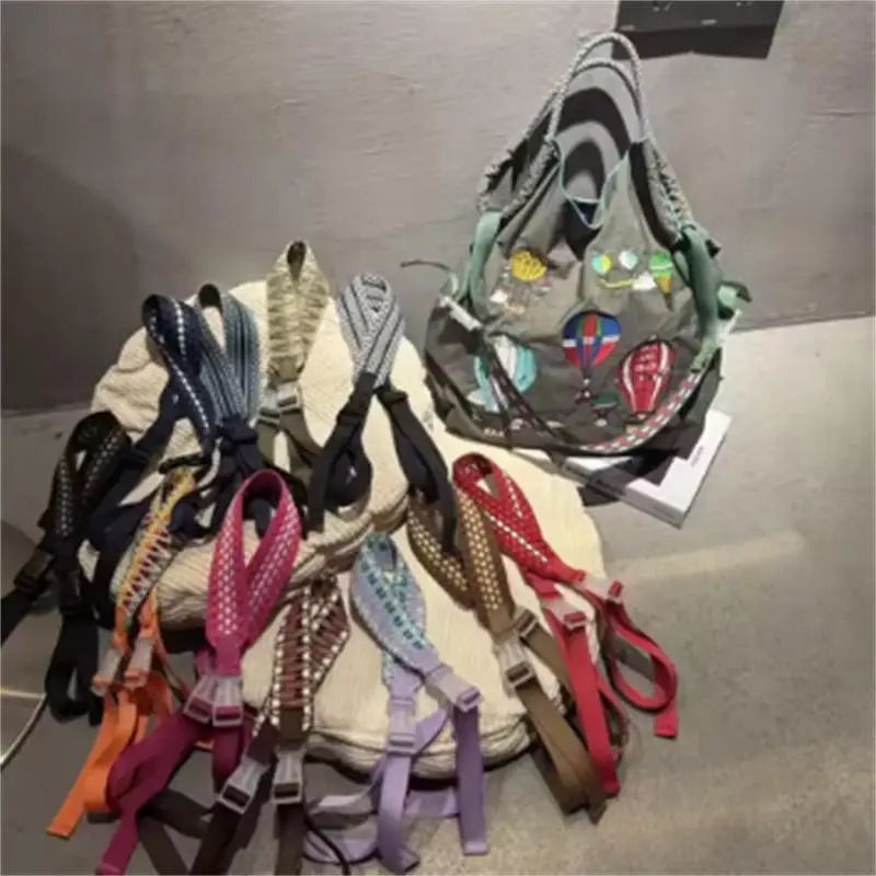 

Универсальная женская легкая сумка-тоут из холщовой ткани с вышивкой, на плечо и через плечо, с регулируемым ремнем