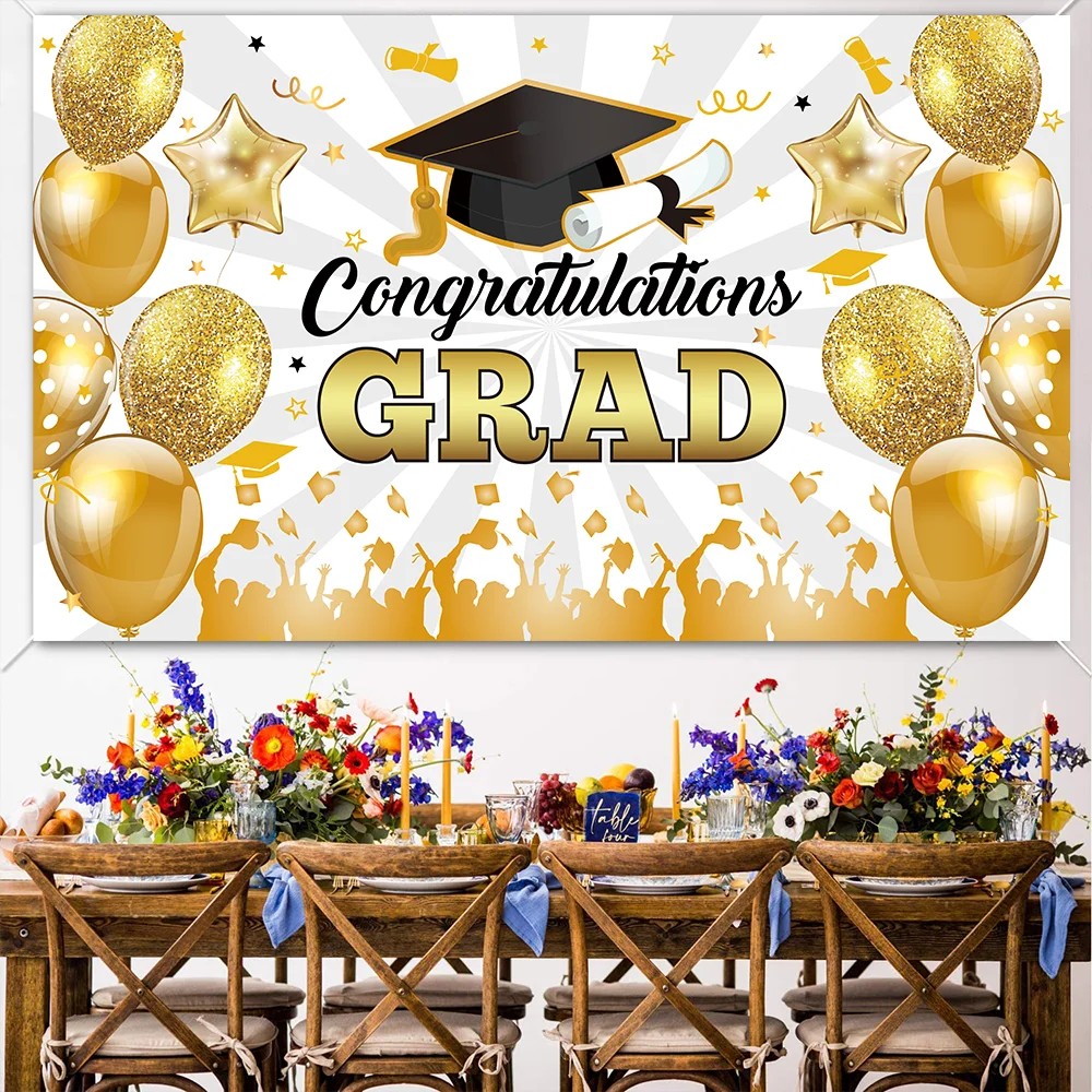 Graduation Decorations Banner Ceremony Party Supplies 180-110cm Background Decoration Cloth