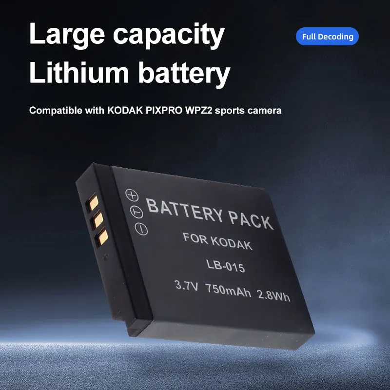 LB-015 LB015 batería 750mAh para KODAK PIXPRO WPZ2 cámara Digital WiFi resistente al agua a prueba de golpes y polvo