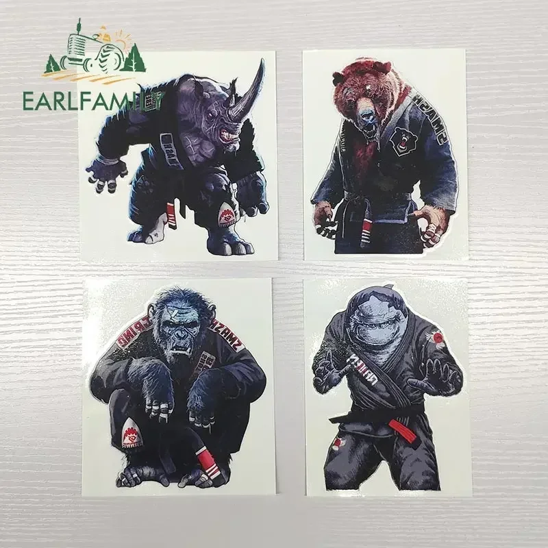 EARLFAMILY-Decalque de Janela Fina para a Arte Suave do Jiu Jitsu, Adesivos de Vinil Chimpanzé, Decalque SUV, Decoração de Impressão Personalizada,