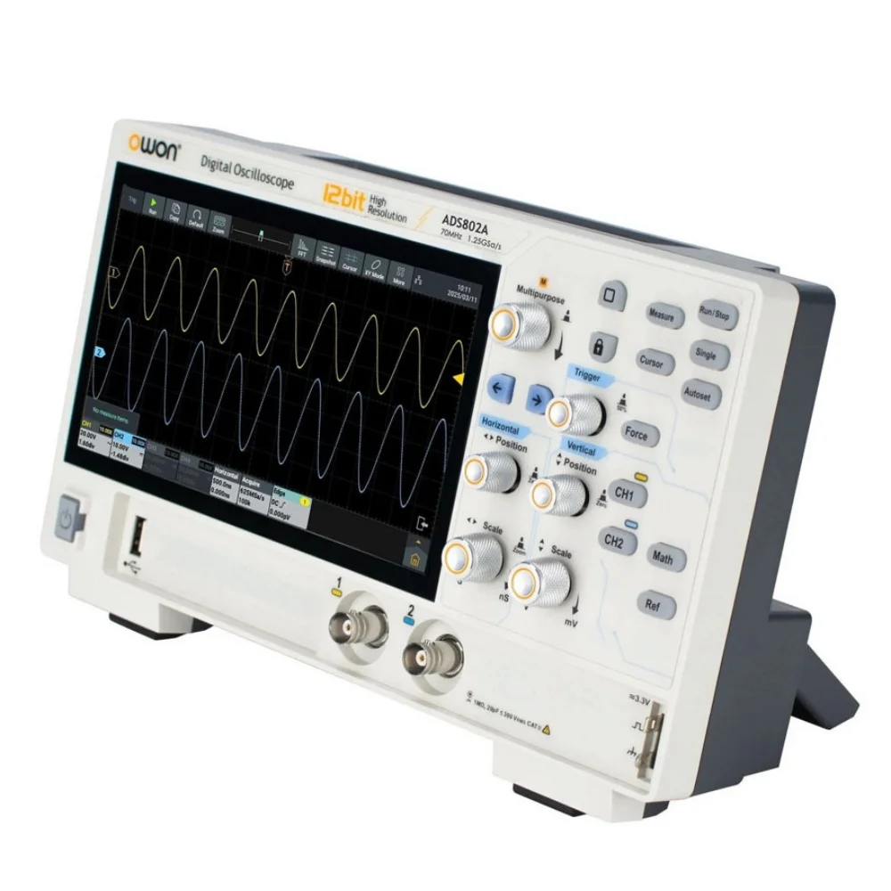 12bits Digital Oscilloscope ADS800A Series 200MHz Bandwidth 1.25GSa/s Sampling Rate 50M Storage Depth 700000wfms/s Waveform