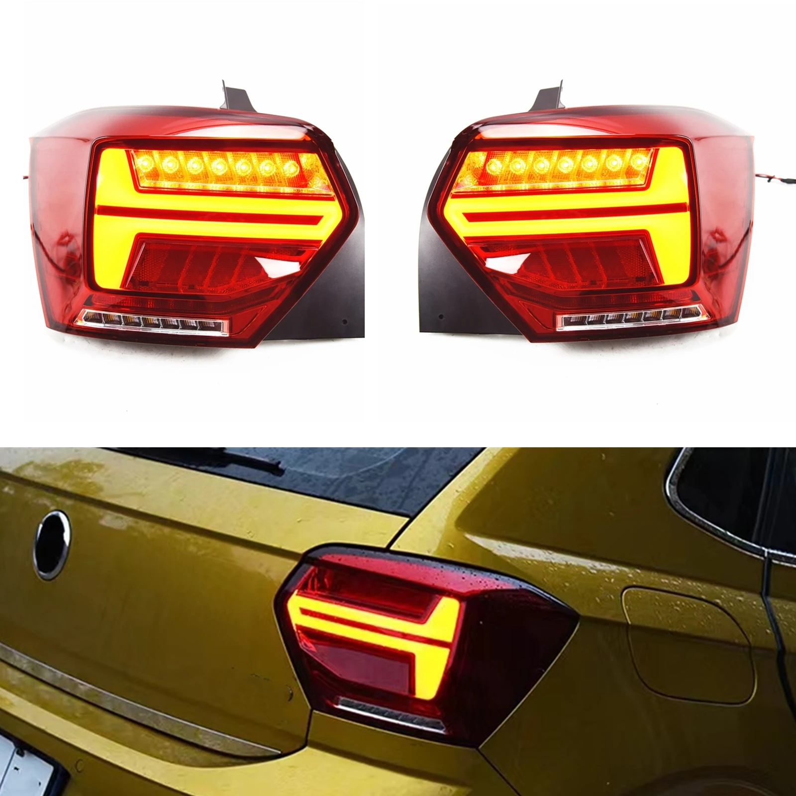 Taillight Lamp Assembly For Volkswagen VW Polo 2011 2012 2013 2014 2015 2016 2017 Rear Light Taillamp Bulb