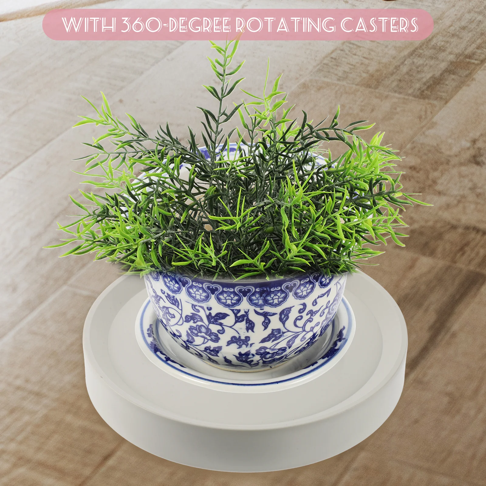 

Plastic Plant Pot Tray Rolling Stand Round Flowerpot Tray on Wheels Heavy Duty Plant Dolly Indoor Outdoor Garden