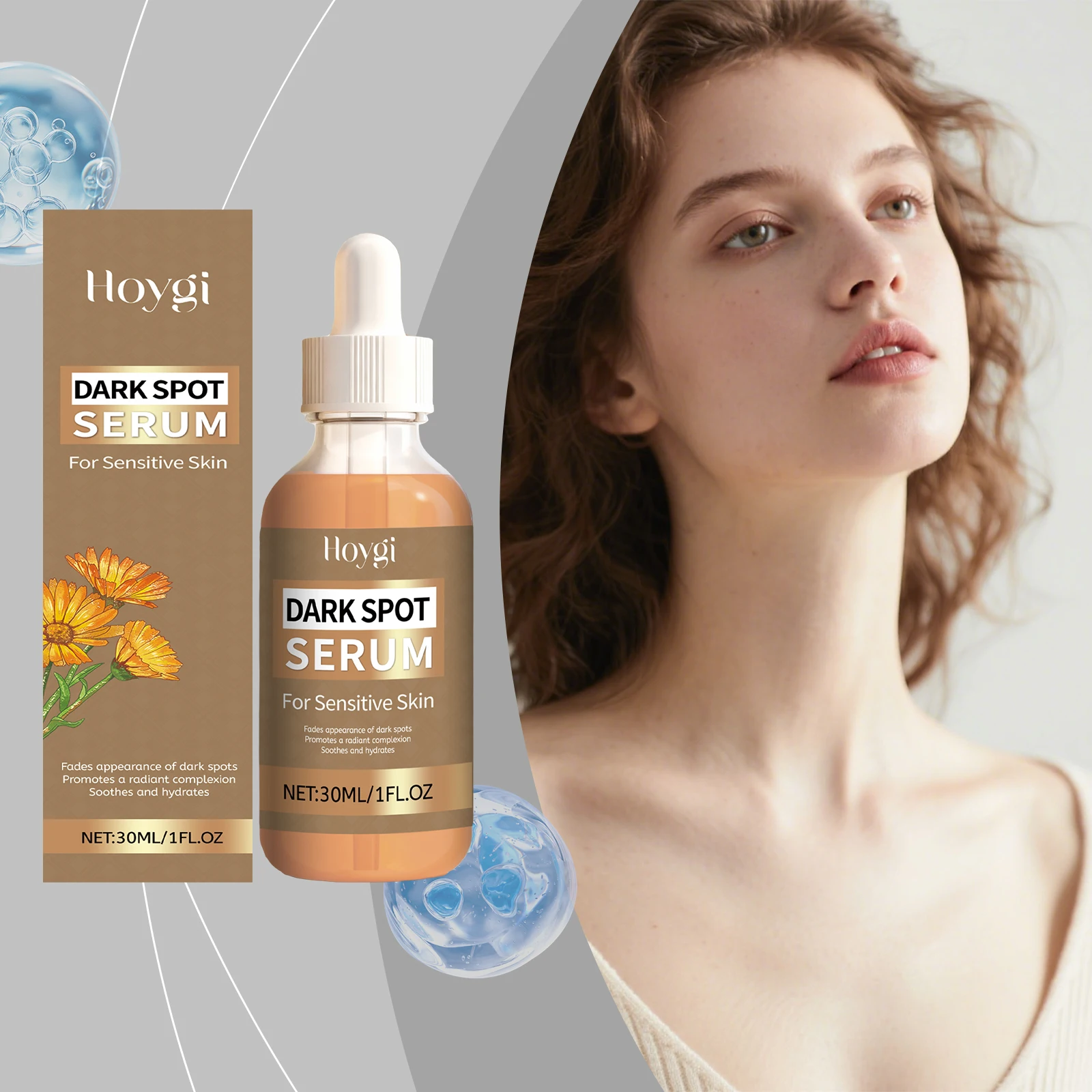 เซรั่มลดจุดด่างดำ Hoygi สำหรับผิวแพ้ง่าย - ลดเลือนจุดด่างดำ, ปรับผิวให้กระจ่างใส, ปรับสีผิวให้สม่ำเสมอ, บำรุงผิวหน้า, 30 มล.