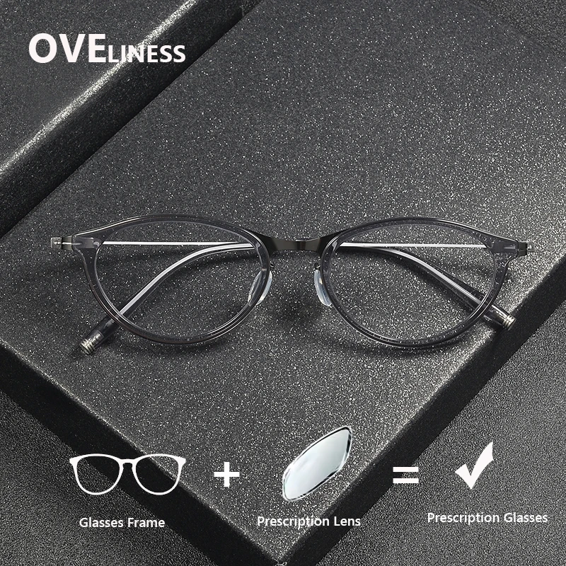 

optical Acetate Titanium Glasses Frame Men Retro Vintage Round Prescription myopia Eyeglasses frame Women Spectacles Eyewear