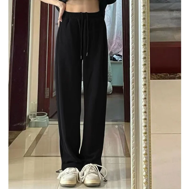 2023 New Women Sweat Pants Casual Wide-Leg Pants Loose-Fitting Slimming Pants Versatile Comfortable Ankle-Tied Sweatpants