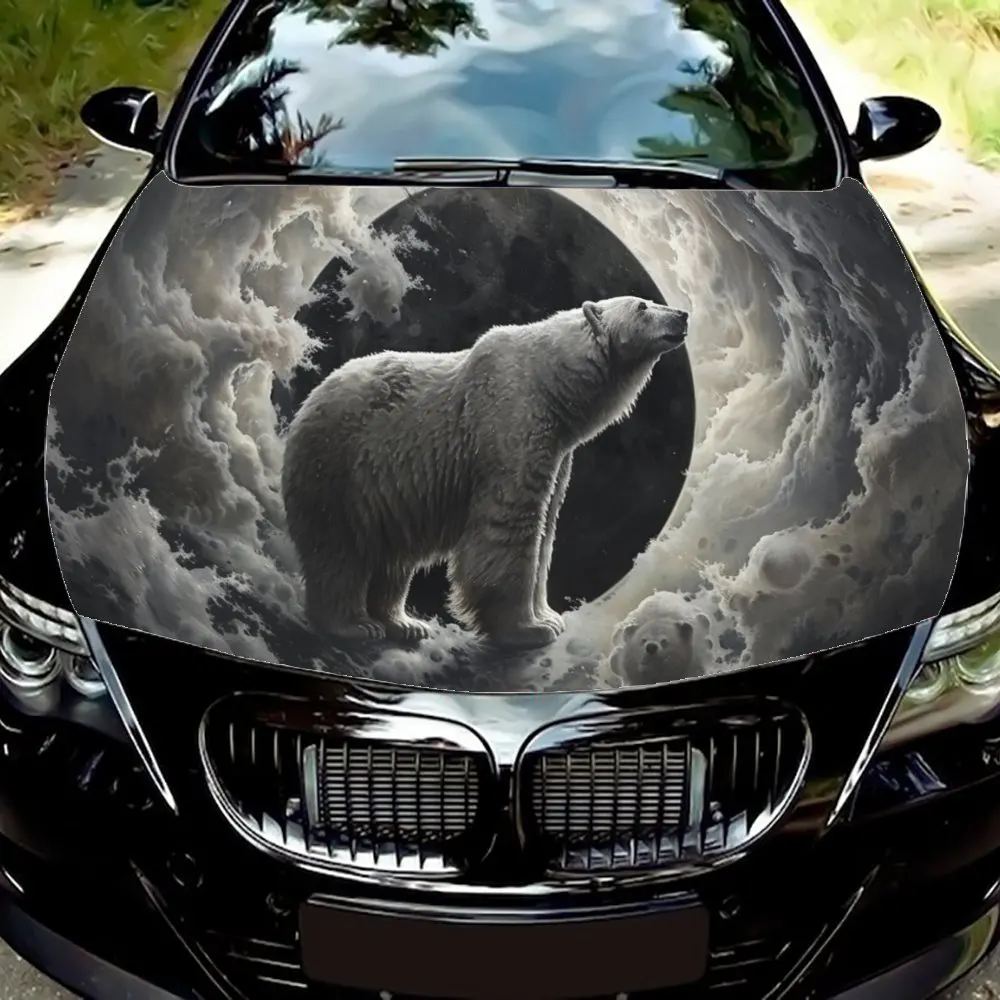 

Polar Bear in The Cloud Sea，Gift, Car Vinyl Wraps, Engine Hood Decal Sticker, Splash-Resistant, Easy Removal, Durable Personaliz