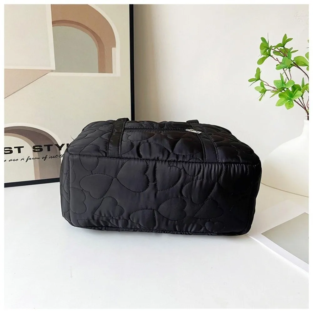Korean Style Solid Color Underarm Bag Heart Pattern Storage Function Mommy Handbag Storage Bag Travel