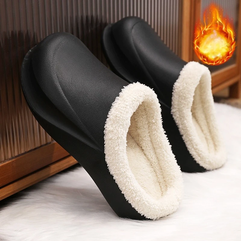 

Уютные тапочки на платформе, домашние теплые тапочки, удобные тапочки из пены с эффектом памяти, теплая плюшевая обувь для спальни на зиму