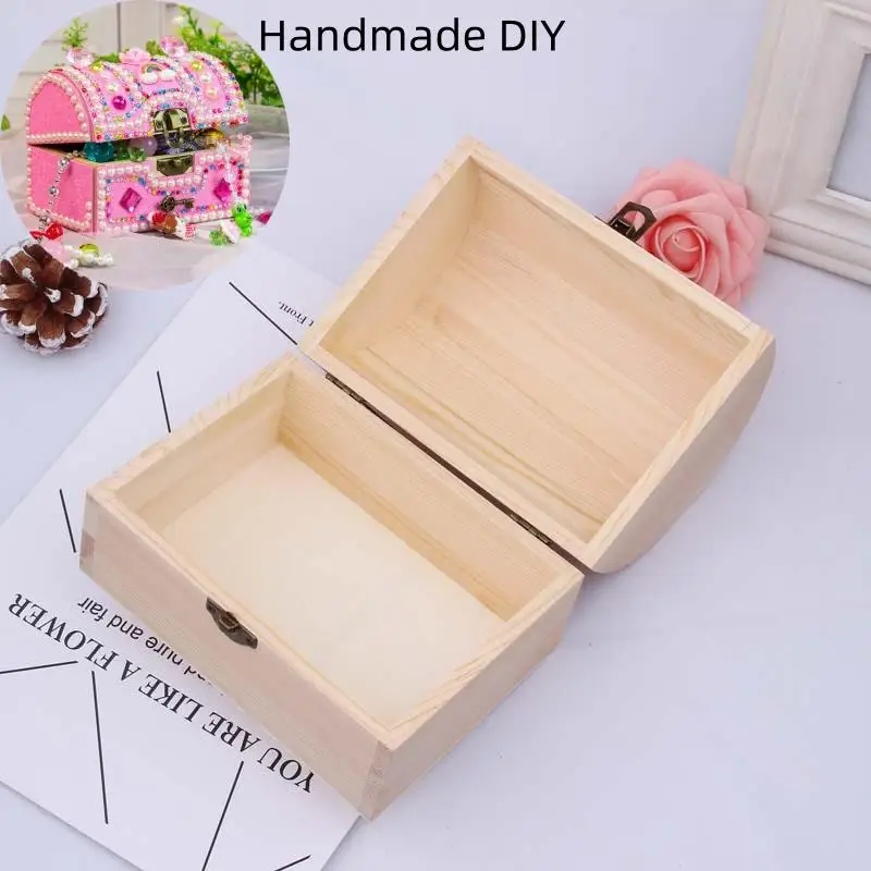 1/3Pcs Wooden Jewelry Storage Box Arched Hinged Keepsake Case For Wedding Gift Trinket Collection