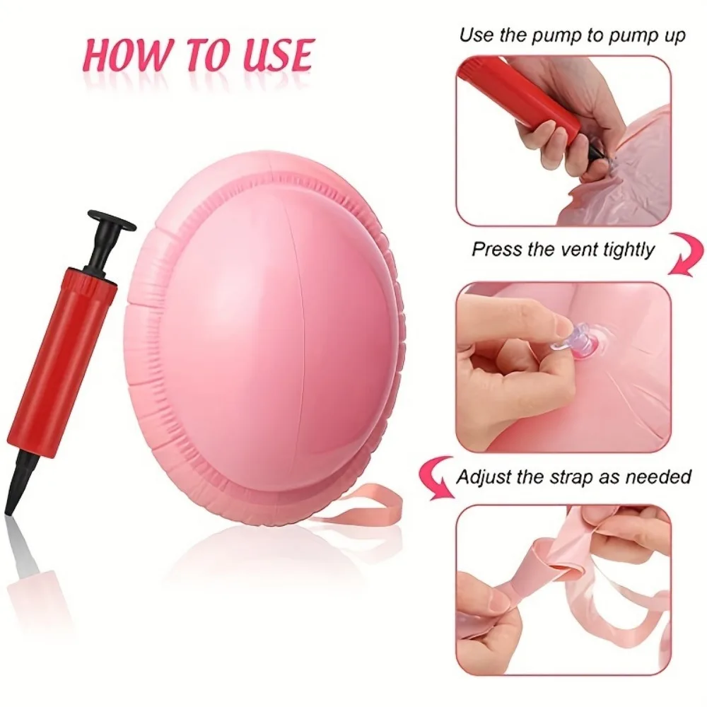 Tapis de ventre gonflable, accessoires de vêtements du père noël, accessoires de fête pour jeu de rôle de noël, tapis de ventre pour femmes enceintes, matériau en PVC