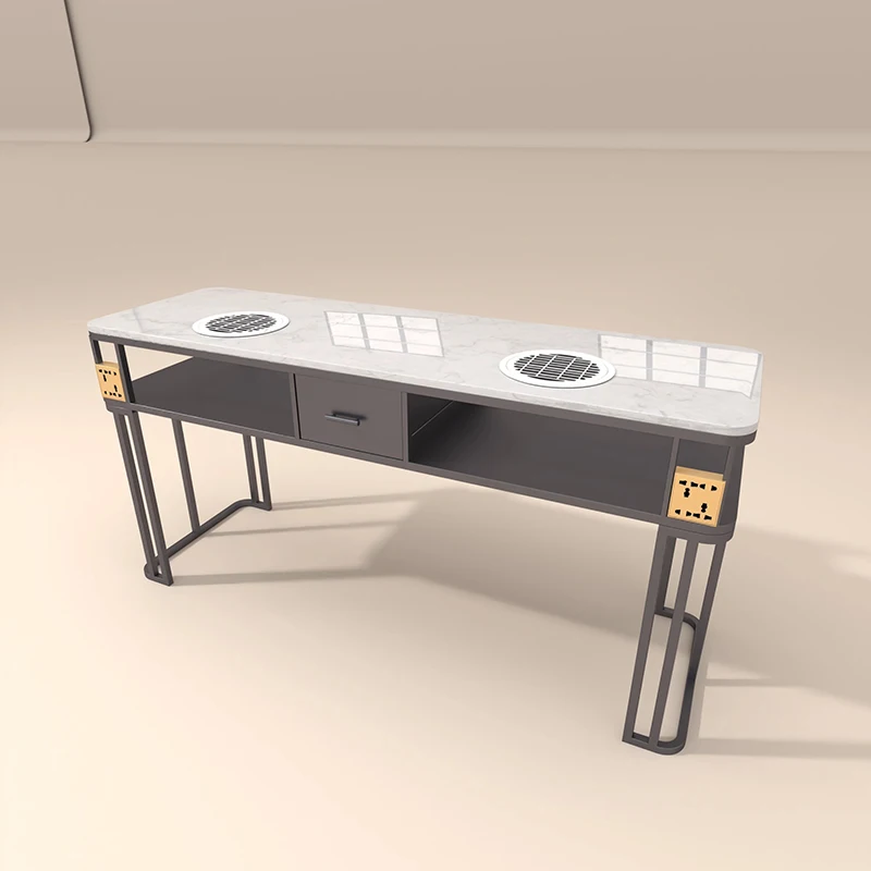 

Скандинавский простой маникюрный стол с пылесборником, элегантный, многофункциональный, с местом для хранения, мебель для маникюра