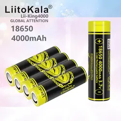 1-40pcs LiitoKala Lii-King4000 3.7V 18650 4000mAh 12A Discharging Rechargeable Batteries For Flashlight batteries