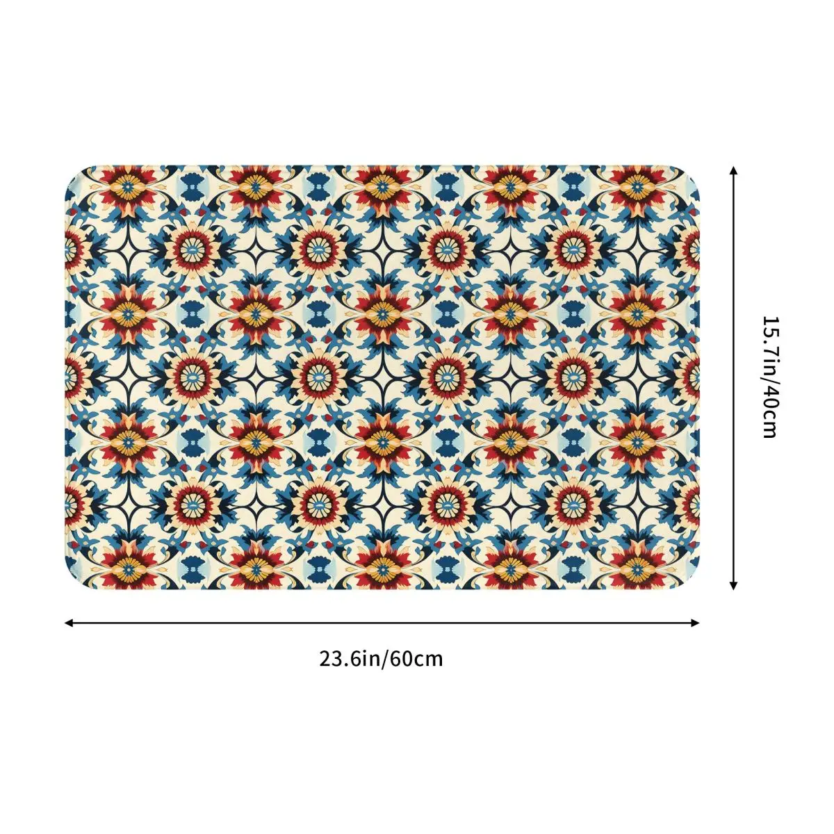Oriental Ottoman Empire Tile Floral Pattern Doormat Washable Carpet Rug Kitchen Entrance Home Floor Mat for Balcony Footpad Mats
