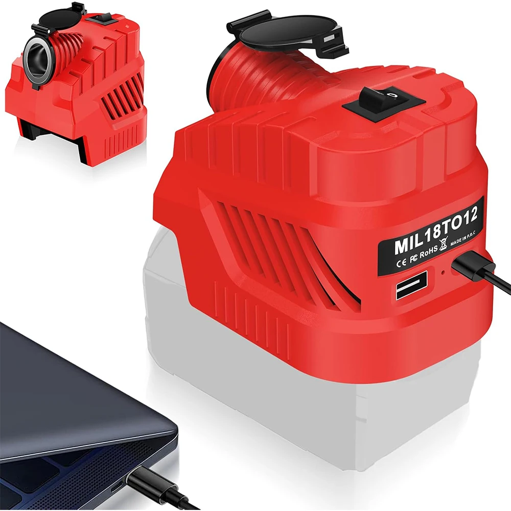 For Maktia/Dewalt/Milwaukee 18V Battery Vehicle Refrigerator Power Supply Cigarette Lighter Interface DC 12V Buck Converter Regu