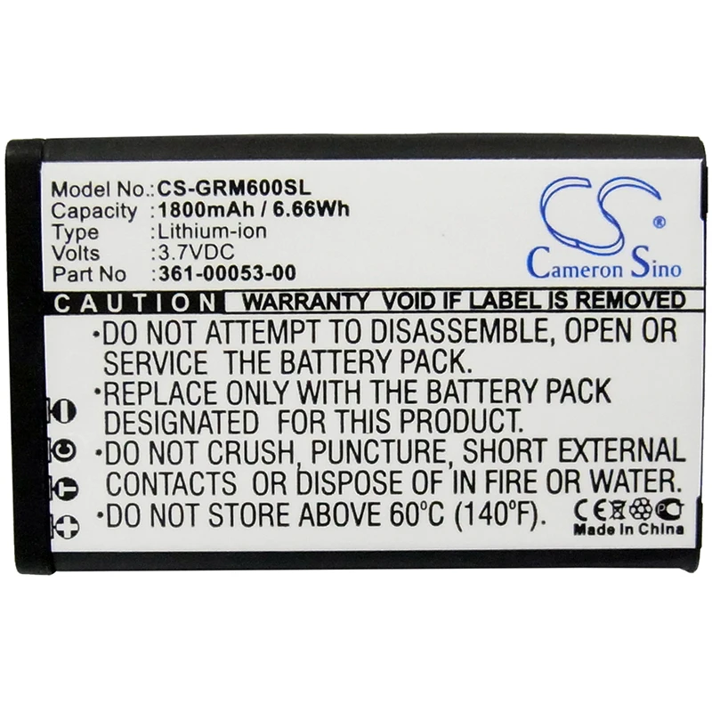 Li-ion GPS, Navigator Battery for Garmin, 3.7V, 1800mAh, Compatible Models:  Alpha 200, Alpha 200i, Montana 600, Montana 600T