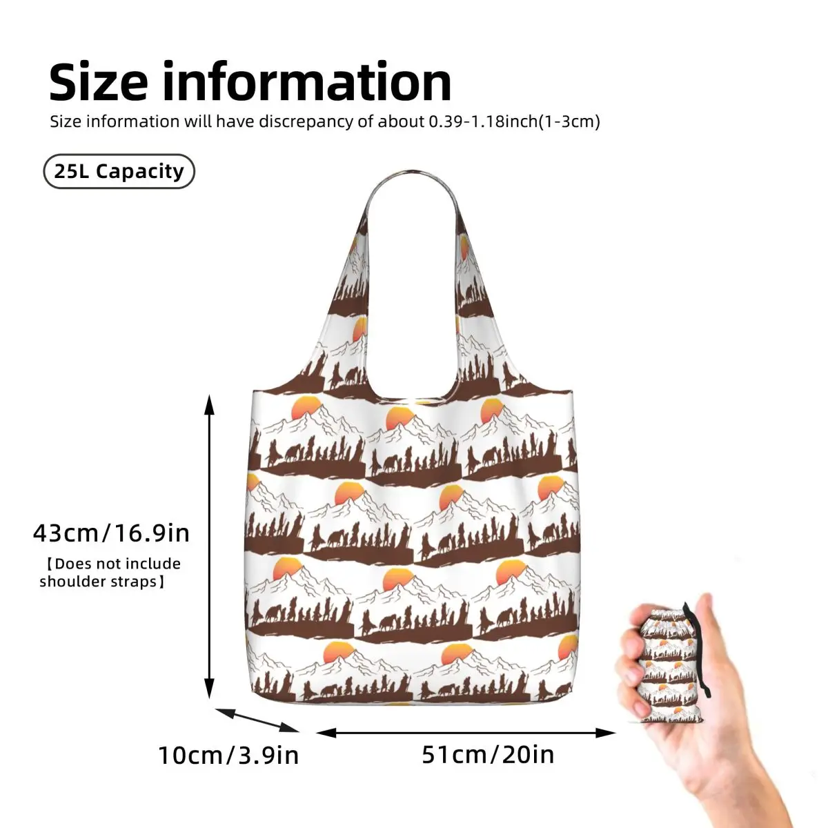The Fellowship Shopping Tote Bag Canvas Large Capacity Shoulder Bags Shopper Grocery Handbag for Women