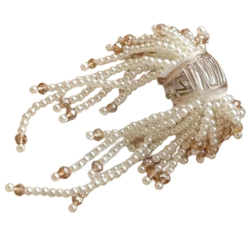 Beaded Artificial Pearls Jaw Clip Hair Claw Clamps Female Hair Styling Accessory