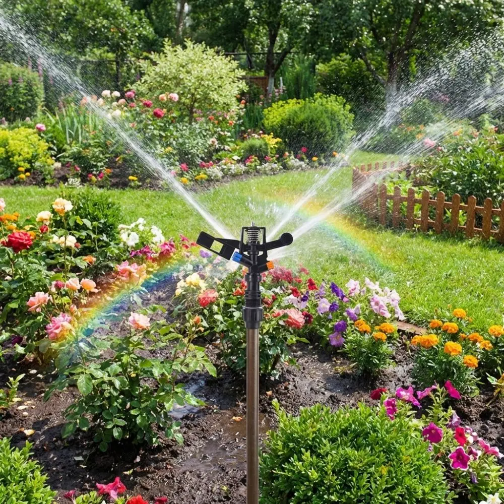 360 Degree Rotating Rocker Sprinkler Adjustable Automatic Rotary Sprayer Nozzle Large Area Coverage Efficient Water
