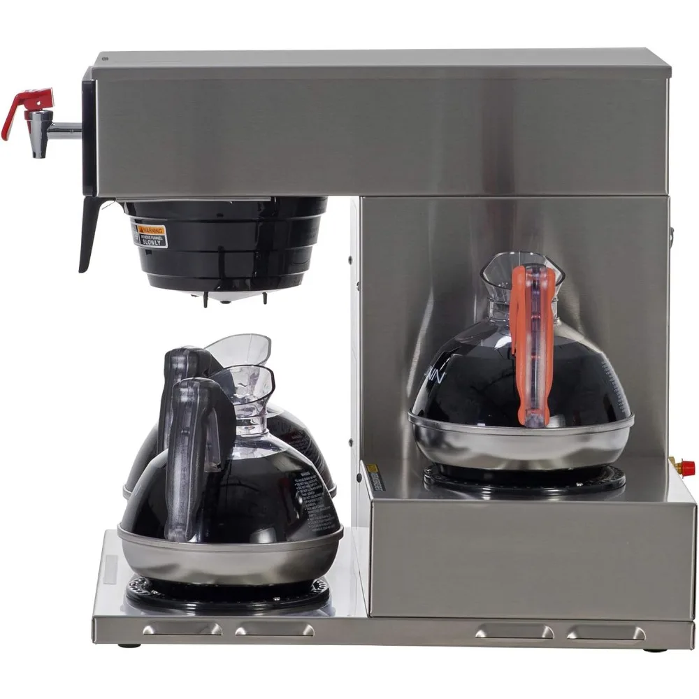 

, Automatic Commercial 12-Cup Coffee Maker, 3 Lower Warmers, 38700.0002,Gray