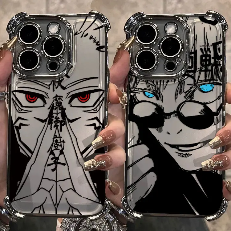 Anime Jujutsu Kaisen Plating Case For Oppo A3x A3 A2 A98 A79 A78 A58 A38 A18 A97 A57 A76 A36 A96 A17 A55 A74 A54 A16 4G 5G Cover