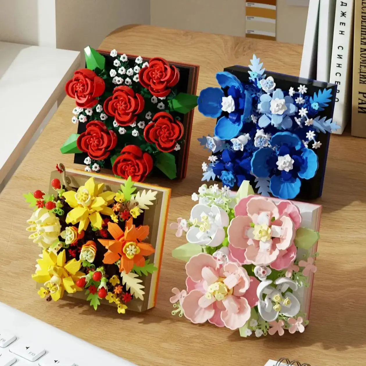 5-types bloembak bouwstenen eeuwige bloem bouwsteen speelgoed DIY desktop decoratie verjaardagscadeautjes festival cadeau - afbeelding 2