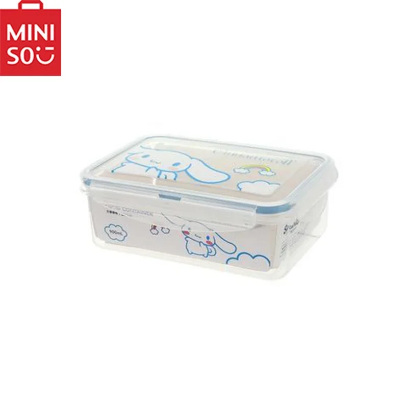 MINISO Sanrio Series Pudding Dog Cinnamon Dog Melody Bento Box con quattro BucklesCute Lunch Box grande capacità