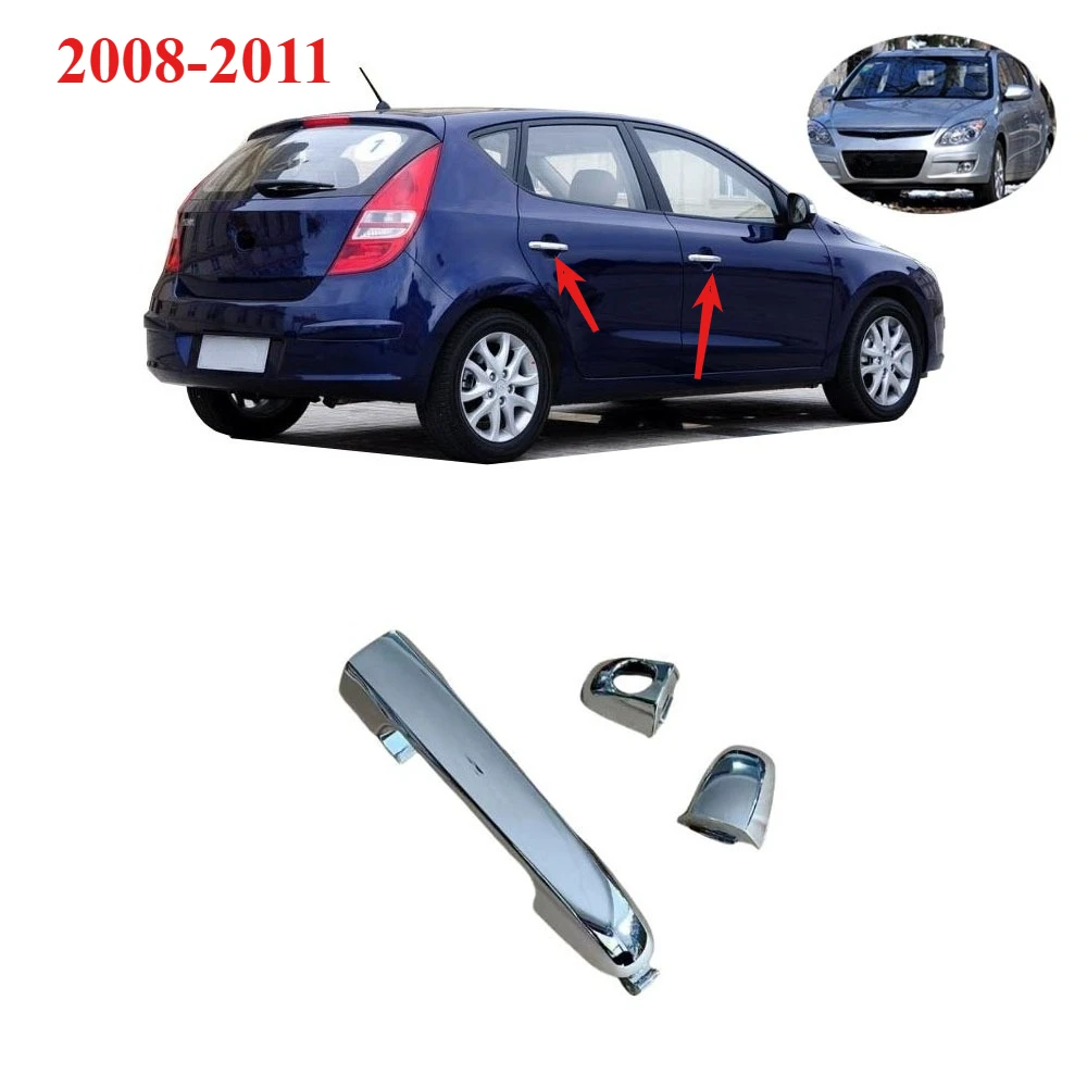 1 Piece Chrome Outside Door Handle for Hyundai I30 Door Bar for I-30 2008-2011 Choose Hole or Without Hole Left or Right