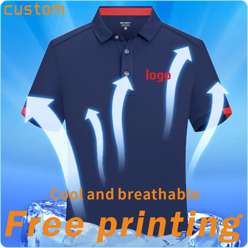 

Lightweight and cool T-shirt shirt polo shirt quick drying short sleeved custom logo summer workwear for men and women