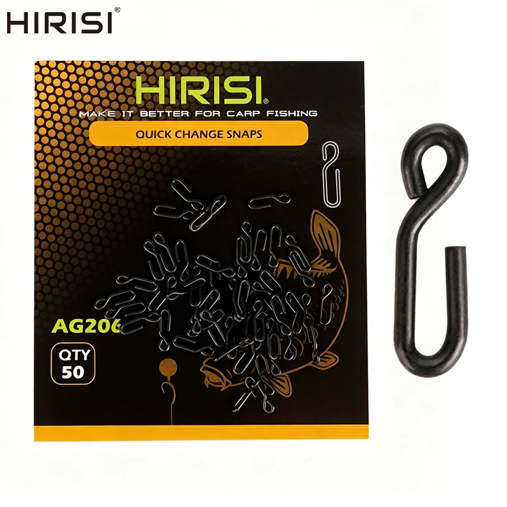 HIRISI AG206 9mm Schnellwechsel-Karabiner aus Edelstahl für Karpfenangeln, Schnellverbinder, Wirbel, Karpfenangel-Zubehör