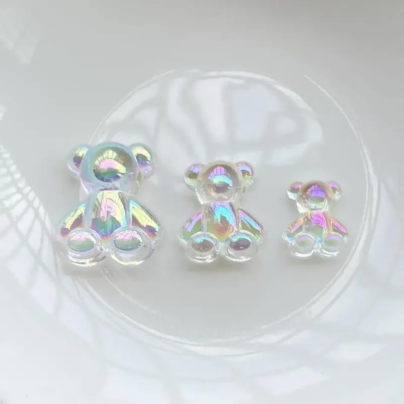 10pcs/20pcs Transparent bear Flatback Cabochon Rhinestones Gems Non Hotfix Stones Crystal Applique DIY Embellishments  -HF64