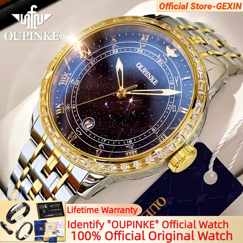 

OUPINKE Original Automatic Watch for Men Luxury Japanese Diamond Waterproof Luminous Sapphire Crystal Men's Mechanical Watch