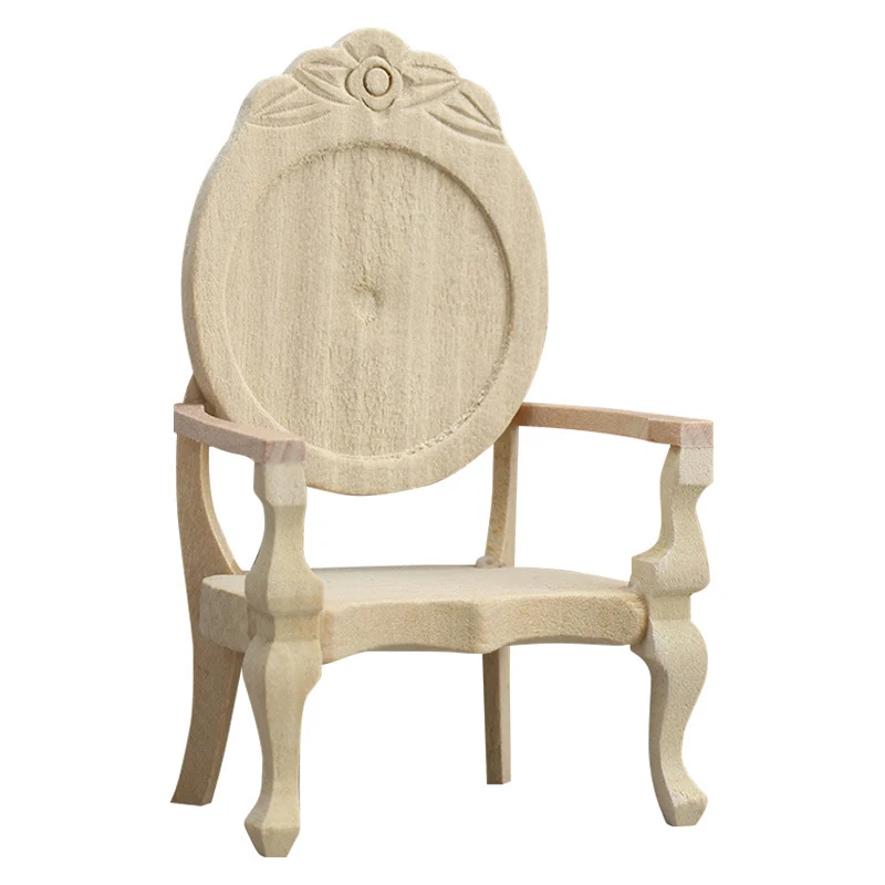 1Pc Casa delle bambole in miniatura Poltrona in legno 1:12 Mini sedia Modello Decorazioni per la casa Mobili Giocattolo Accessori per casa delle bambole