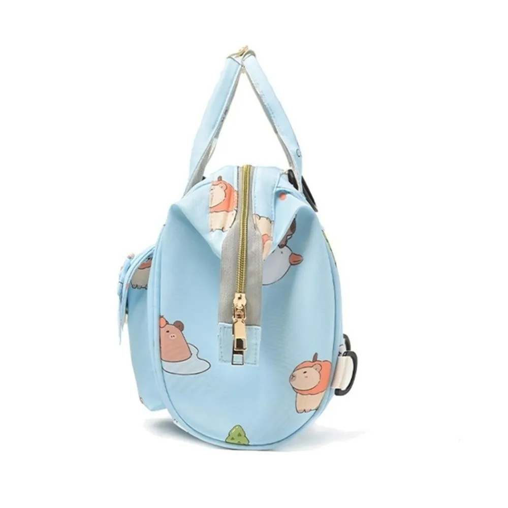 

Cute Cartoon Print Travel Backpack Nylon Ultralight Breastfeeding Bag Portable Large Capacity Diaper Bag
