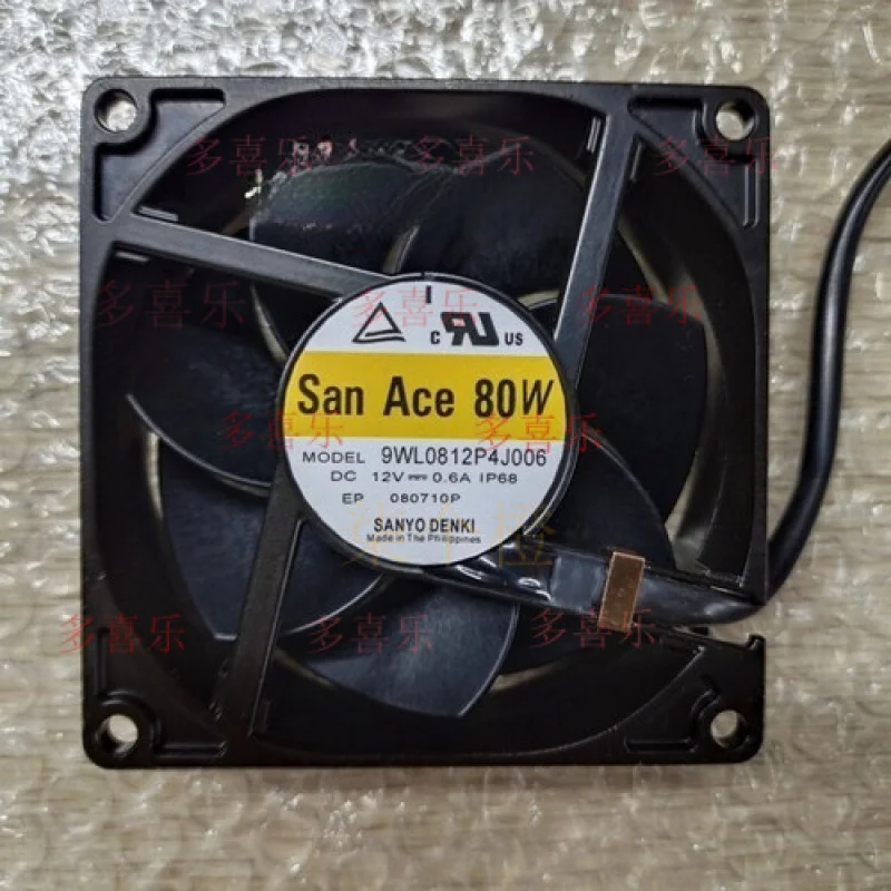 WW   for San Ace 80W 9WL0812P4J006 12V 0.6A IP68 Waterproof Metal Cooling Fan