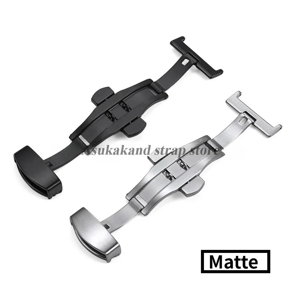 12 14mm 16mm 18mm 20mm 22mm Silver Stainless Steel Butterfly Watch Buckle Polish Matte Band Clasp Black Rose Gold Watch Buttons