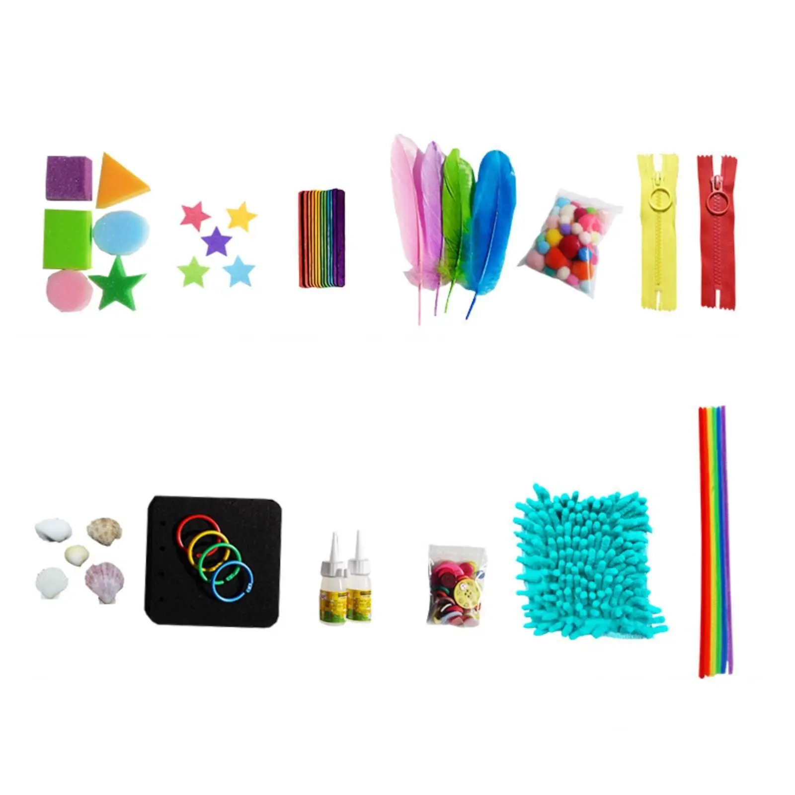 Kids Learning Sensory Book Kit with Soft Feathers Bumpy Pieces Smooth Foam for Touch Exploration Montessori Style Educational