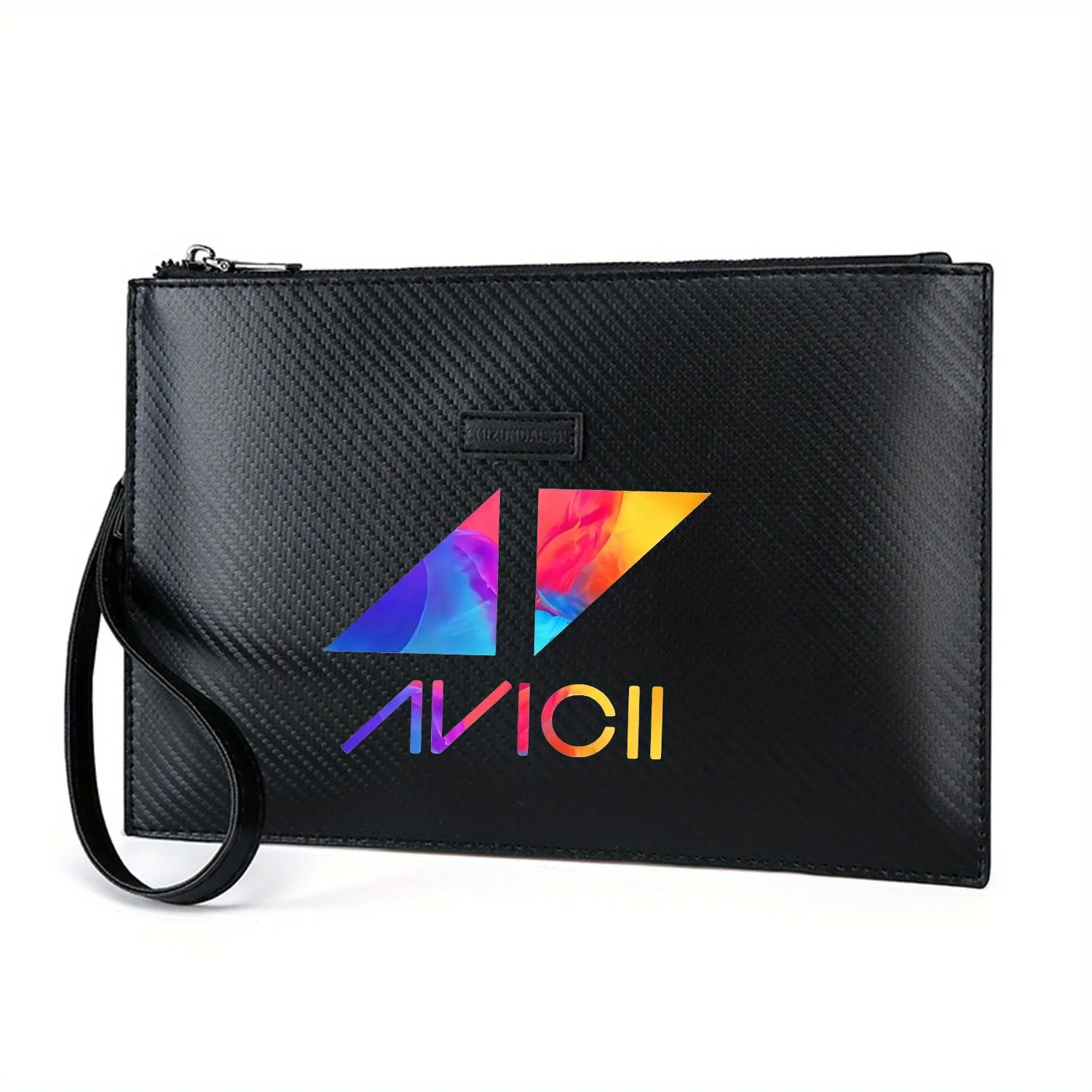 تصميم شعار الموسيقى الملون التجريدي حقيبة يد رجالية أنيقة مطبوعة من البولي يوريثان عصرية وعملية للحمل اليومي #1