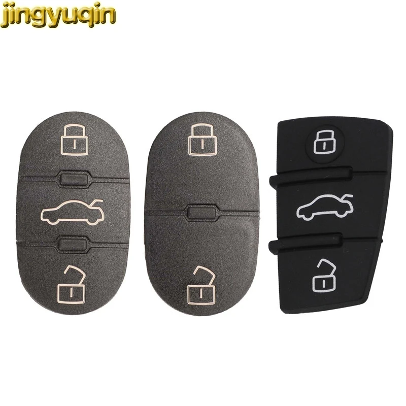 Jingyuqin Remote Car Key Shell Fob For Audi A3 A4 A5 A6 A8 Q5 Q7 T Key Button Pads Replacement 2/3/4 Buttons