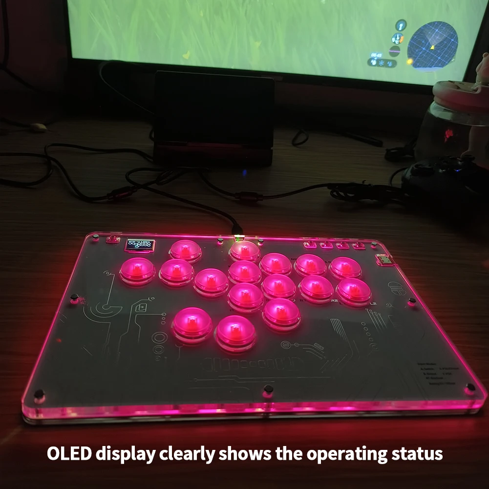 Imagem -04 - Leverless Arcade Joystick Controller Fighting Games Keyboard Rgb Personalizado e Turbo para Switch pc Ps5 Ps4 Ps3 Steam Deck