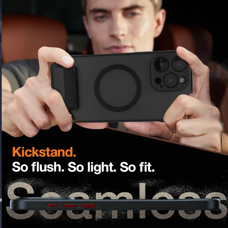 حافظة هاتف محمول مغناطيسية UYUXIO مع مسند لهاتف iPhone 17 16 Pro Max 15 14 Plus 13 12 Mini 11 غطاء شفاف مع حامل #4