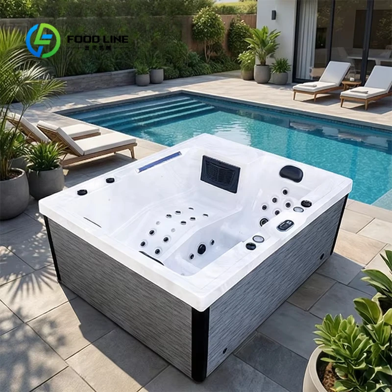 2-Seater Outdoor Portable Whirlpool Spa, 130 Jet Inflatable Bubble Massage, Heated Hot Tub for Courtyard & RV Wholedsaled
