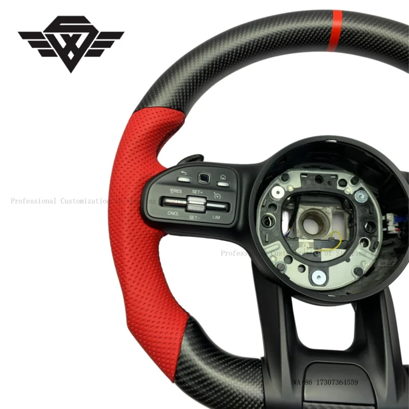 Premium Custom Sport Matte Carbon Fiber Steering Wheel for Mercedes Benz GLC GLK E63  809P W205 W223 Luxury Design
