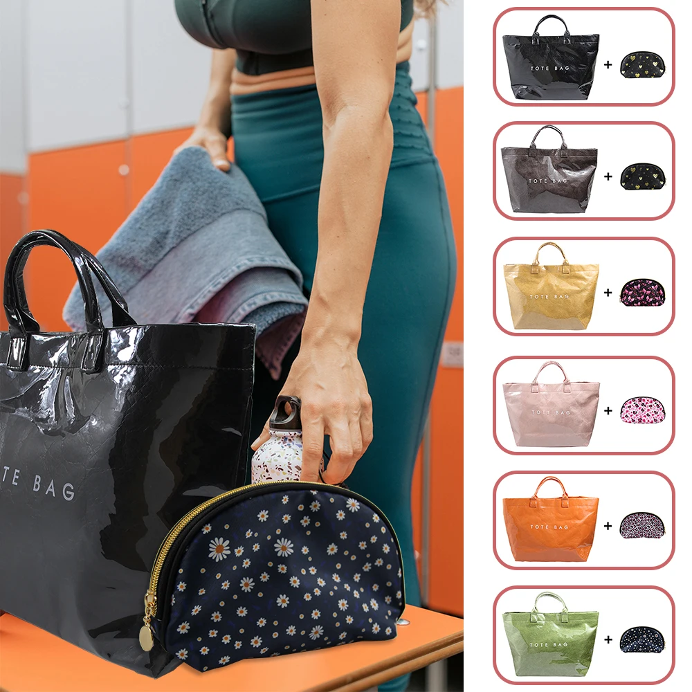 

Buy New Large Capacity Tote Bag Get Makeup Bag Free Versatile Handbag for Women Commuting Bag Messenger Shoulder Bag