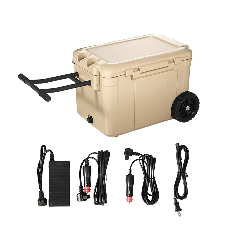 45L Portable PE Heat Preservation Box Vehicle Mounted Dual Purpose Wheel Wheel Pull Rod Custom Waterproof Insulated Outdoor Use