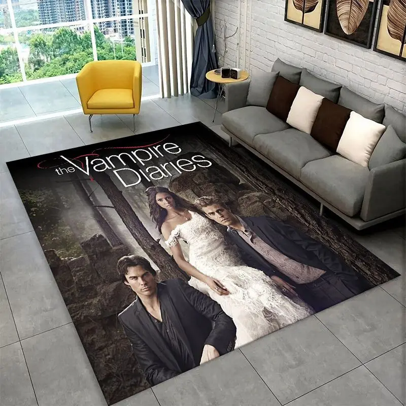 The Vampire Diaries Damon Salvatore Carpet Rug for Bedroom Living Room Sofa Playroom Doormat Home Decor,Kid Area Rug Non-slip