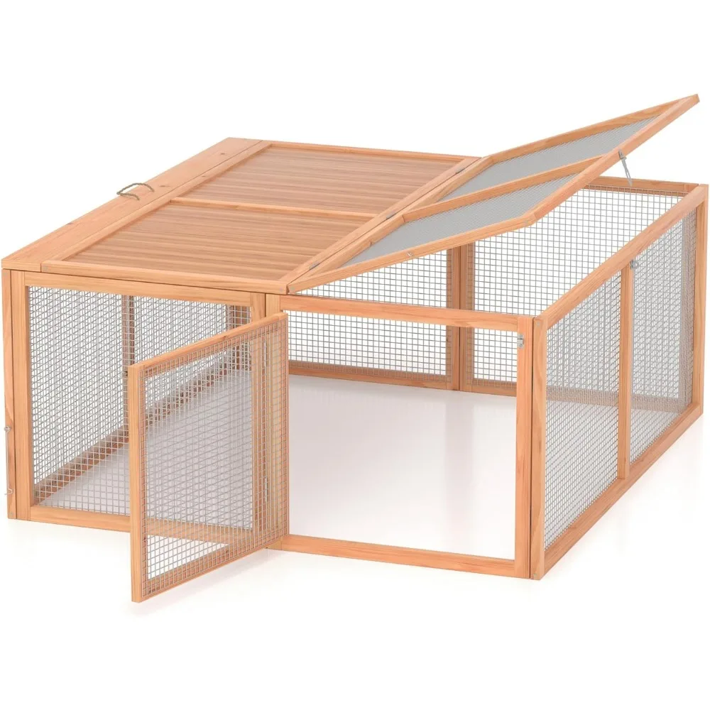 

Wooden Chicken Coop Pen Folding Rabbit Run Portable Chicken Cages for Outside Chicken Enclosure Outdoor Duck Coop with