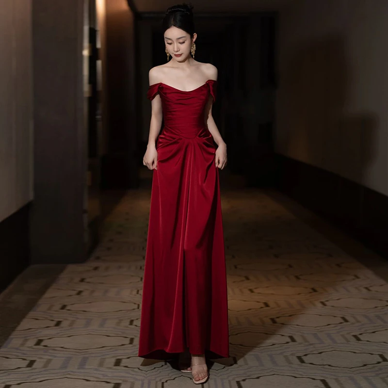 

Сексуальное вечернее платье на одно плечо для свадебного приема, облегающее, фасон «русалка», для ведущей, элегантное, без бретелек, длинное