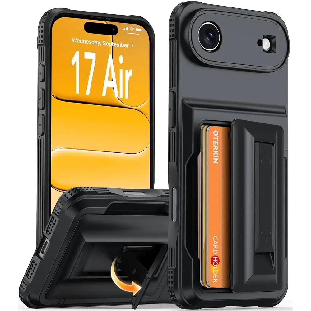 

for iPhone Air Wallet Case [4-5 Card Holder] [RFID Blocking] [Full Camera Protection] [Kickstand] [Military Grade Protection